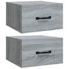 vidaXL v&aelig;gh&aelig;ngte sengeborde 2 stk. 35x35x20 cm gr&aring; sonoma-eg