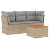 vidaXL sofas&aelig;t til haven 4 dele med hynder polyrattan beige