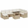 vidaXL Havesofa S&aelig;t 9 stk. Beige polyrattan