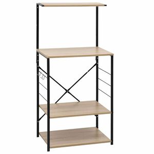 vidaXL k&oslash;kkenreol til mikroovn 60x39,6x123 cm konstrueret tr&aelig; sort/eg