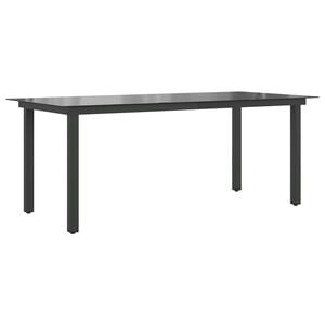 vidaXL havebord 190x90x74 cm aluminium og glas sort
