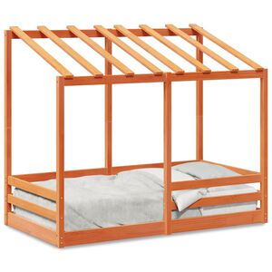 vidaXL husseng til b&oslash;rn 70x140 cm massivt fyrretr&aelig; gyldenbrun