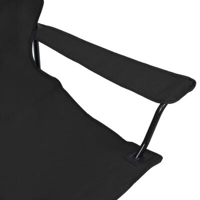 vidaXL 2-personers campingstol foldbar stål og stof sort