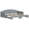 vidaXL daybed med udtr&aelig;k 90x200 cm stof lysegr&aring;