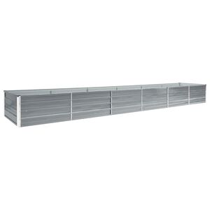 vidaXL forh&oslash;jet plantekasse 480x80x45 cm galvaniseret st&aring;l gr&aring;