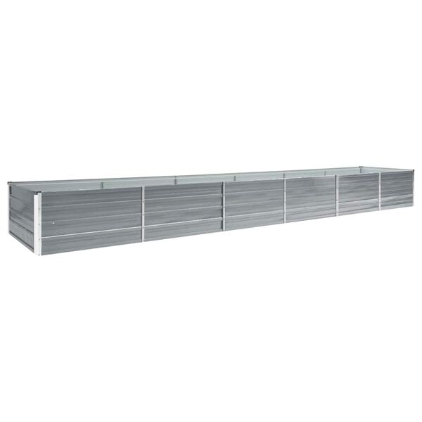 vidaXL forh&oslash;jet plantekasse 480x80x45 cm galvaniseret st&aring;l gr&aring;