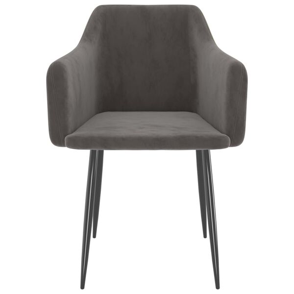 vidaXL spisebordsstole 2 stk. fl&oslash;jl m&oslash;rkegr&aring;