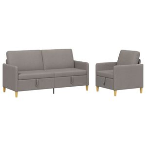 vidaXL Sofa s&aelig;t med opbevaring 2 stk. Gr&aring;brun Polyester