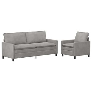 vidaXL Sofa S&aelig;t 2 stk. Lysegr&aring; Fl&oslash;jl