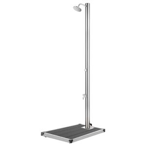 vidaXL havebruser med gr&aring; bund 220 cm rustfrit st&aring;l