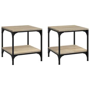 vidaXL sideborde 2 stk. 40x40x40 cm konstrueret tr&aelig; sonoma-eg