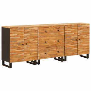vidaXL Sideboard 3 pcs Brun 60 x 33 x 75 cm Massivt mangotr&aelig;
