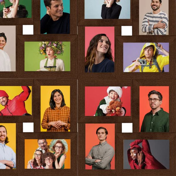 vidaXL collagebilledramme til væg 24 x (10x15 cm) MDF mørkebrun