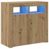 vidaXL sk&aelig;nk med LED-lys 80x35x75 cm konstrueret tr&aelig; kunsteg