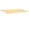 vidaXL markise m. LED + vindsensor 600x300 cm automatisk gul/hvid