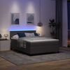 vidaXL LED Box Spring Bed Lys Gr&aring; og Hvid 160 x 200 cm Velourstof