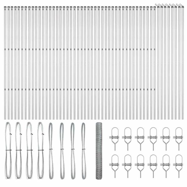 vidaXL Hegnsp&aelig;l S&oslash;lv 100 x 1,4 m (36 mm net) St&aring;l
