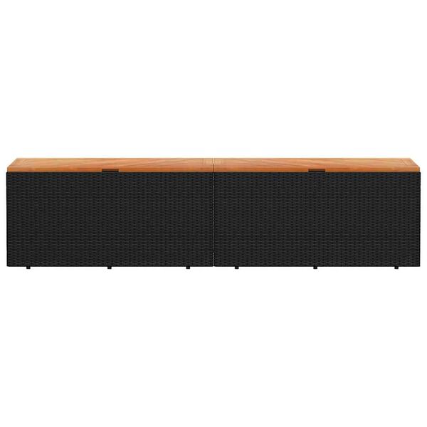 vidaXL opbevaringsboks til haven 220x50x54 cm polyrattan akacie sort