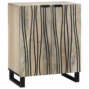 vidaXL Sideboard Hvid 60 x 33.5 x 75 cm Massivt mangotræ