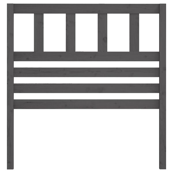 vidaXL sengegærde 81x4x100 cm massivt fyrretræ grå