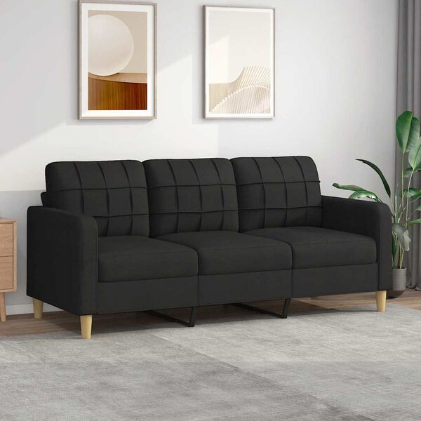 vidaXL 3-personers sofa 180 cm stof sort