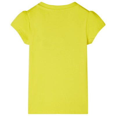 T-shirt til børn str. 92 med flæser lysegul