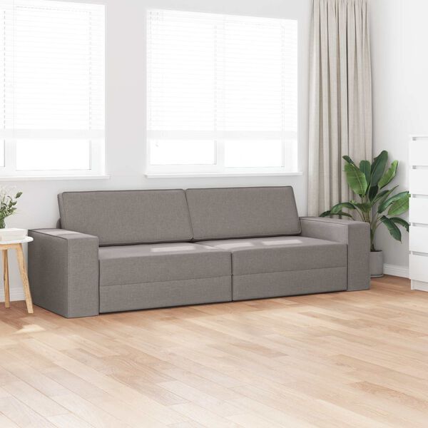 vidaXL Sovesofa 200cm Gr&aring;brun Stof