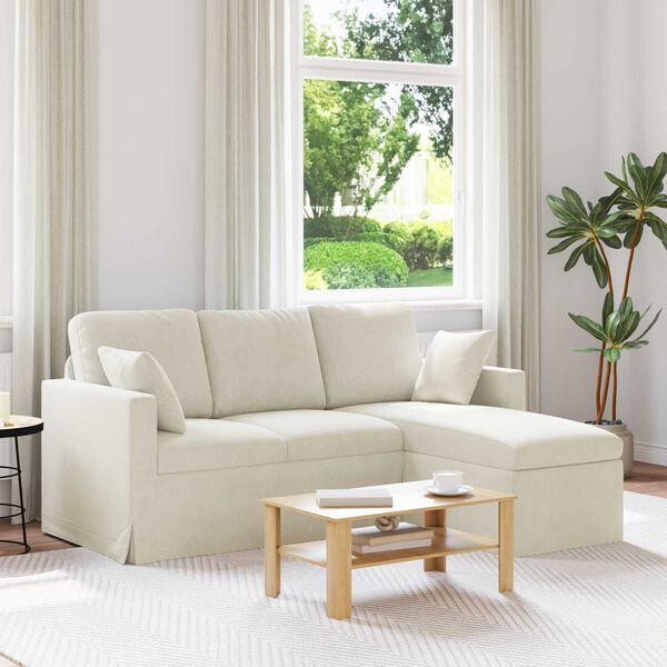 vidaXL Sofa Creme 198 x 134 x 80 cm Fl&oslash;jl