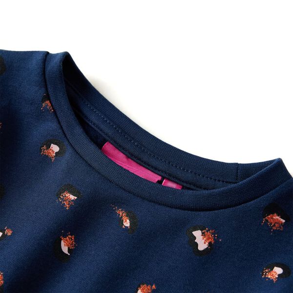 Langærmet kjole til børn str. 116 marineblå