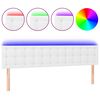 vidaXL sengegavl med LED-lys 180x5x78/88 cm kunstl&aelig;der hvid