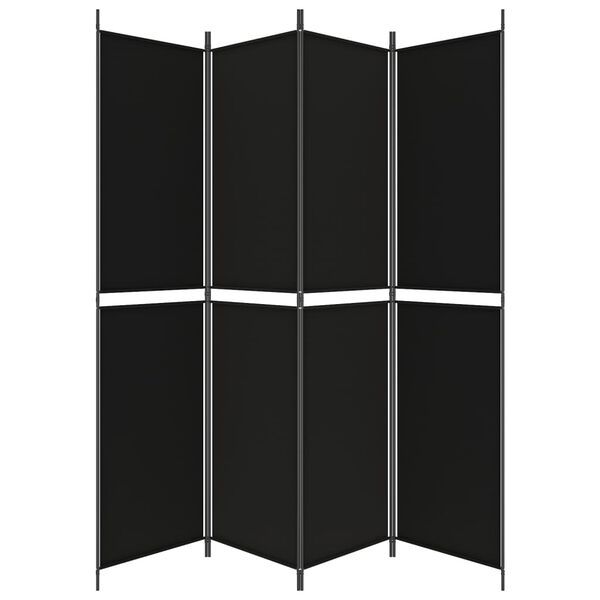 vidaXL 4-panels rumdeler 200x220 cm stof sort
