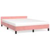 vidaXL Sengeramme med hovedg&aelig;rde uden madras Pink 140x190 cm Fl&oslash;jl