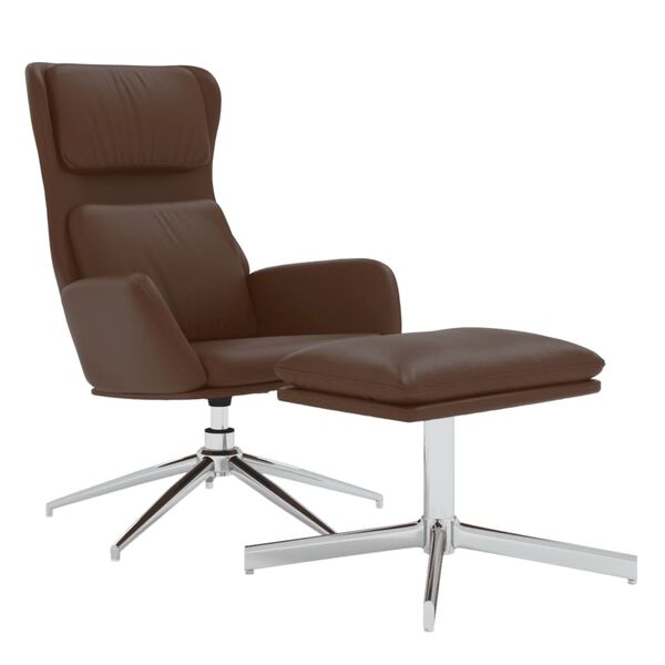 vidaXL l&aelig;nestol med fodskammel kunstl&aelig;der brun