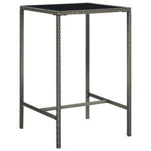 vidaXL barbord til haven 70x70x110 cm polyrattan og glas gr&aring;