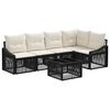vidaXL Havesofa S&aelig;t 6 stk. Sort polyrattan