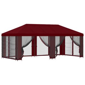 vidaXL Pavillon med sidetapper 6 x 3 m Bordeaux Polyester og St&aring;l 190