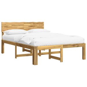 vidaXL Dobbelt Sengestel med Hovedg&aelig;rde ROSTOCK Hvid 140 x 190 cm