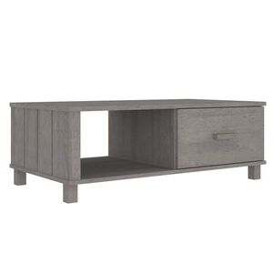 vidaXL vidaXL sofabord HAMAR 100x55x35 cm massivt fyrretr&aelig; lysegr&aring;