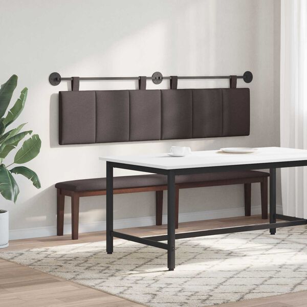 vidaXL H&aelig;ngende Hovedgavl V&aelig;gmonteret M&oslash;rk Brun 170 x 55 x 5 cm Stof
