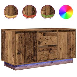 vidaXL tv-bord med LED-lys 100x41x50 cm antikt tr&aelig;