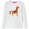 vidaXL Lang&aelig;rmet T-shirt til b&oslash;rn str. 128 ecrufarvet