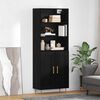 vidaXL Highboard med skuffe Sort eg 69,5 x 34 x 180 cm Konstrueret tr&aelig;