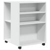 vidaXL sidebord med hjul 55x60x78 cm konstrueret tr&aelig; hvid