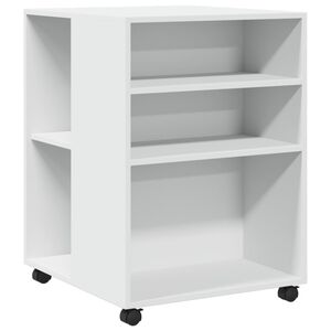 vidaXL sidebord med hjul 55x60x78 cm konstrueret tr&aelig; hvid