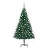 vidaXL kunstigt juletr&aelig; med lys og kugles&aelig;t 120 cm PVC gr&oslash;n