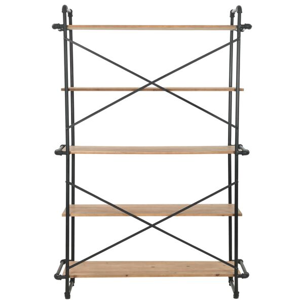 vidaXL bogreol 120x42x180 cm massivt grantræ og stål