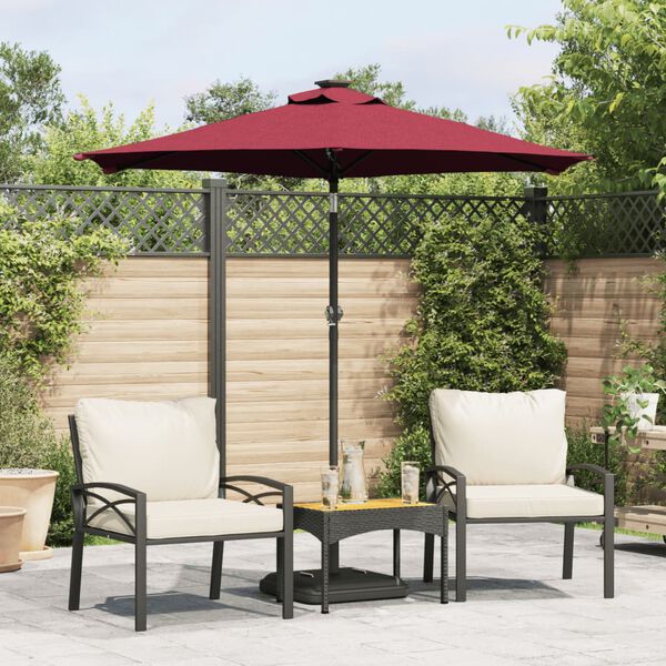 vidaXL parasol med st&aring;lstang 225x225x212 cm bordeauxr&oslash;d