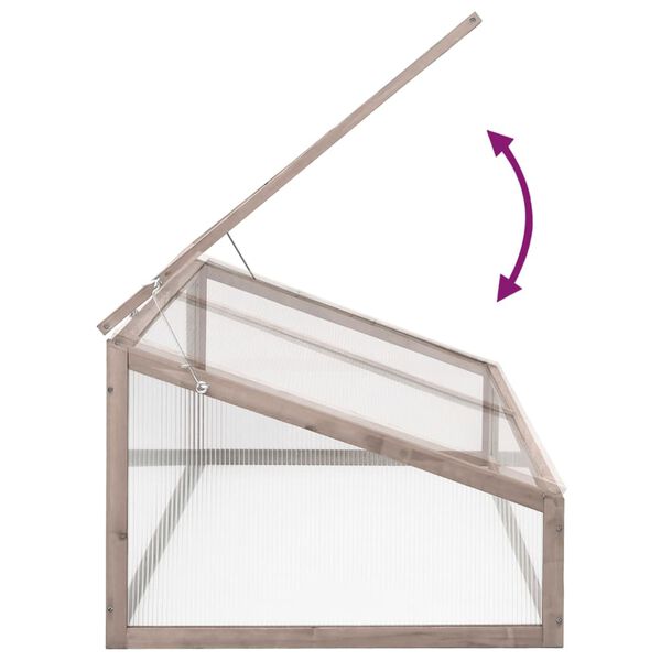 vidaXL drivhus 110x58,5x39 cm grantræ grå