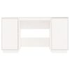 vidaXL skrivebord 140x50x75 cm massivt fyrretræ hvid