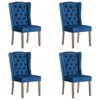 vidaXL spisebordsstole 4 stk. velour blå